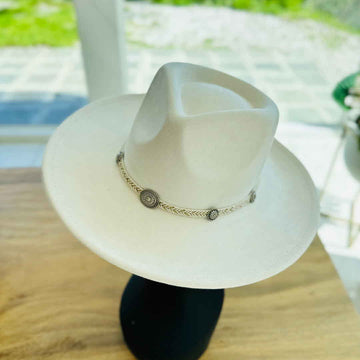 Suede Braided Chevron Tassel Strap Fedora Hat