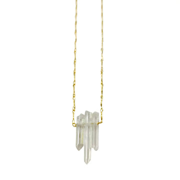 Gold Plated Sterling Multi Quartz Necklace