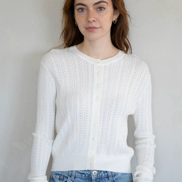Ivory Pointelle Cardigan