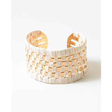 Rattan & Gold Cuff