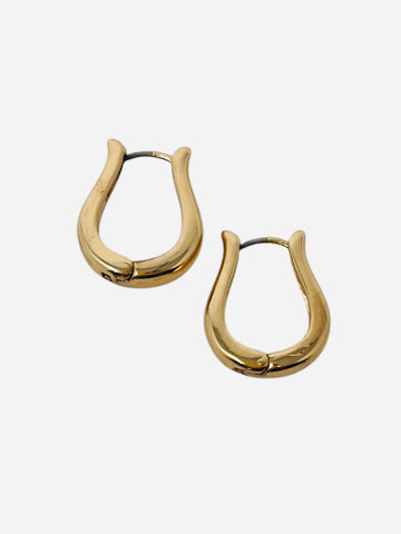 Gold Curved Horseshoe Earring
