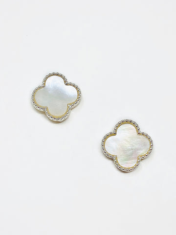 Mother of Pearl Clover Earring