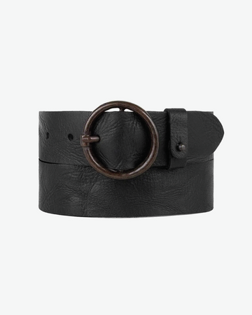 Distressed Leather Belt W/ Brass Buckle