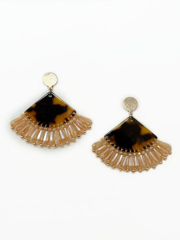 Tortoise Crystal Fan Earring