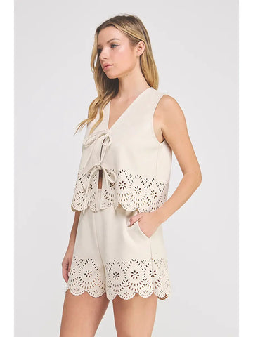 Ultra Suede Laser Cut Vest