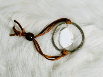 White Turquoise Leather Bracelet