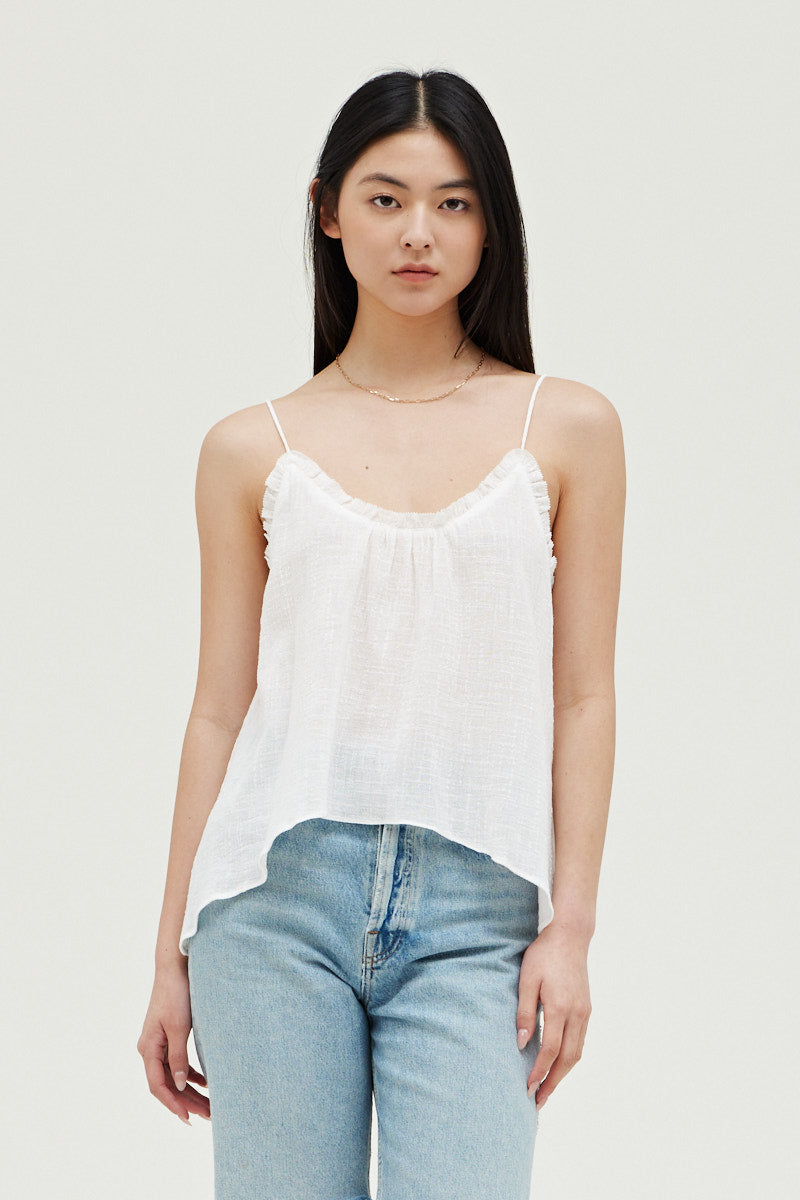 Gauze Ruffle Tank