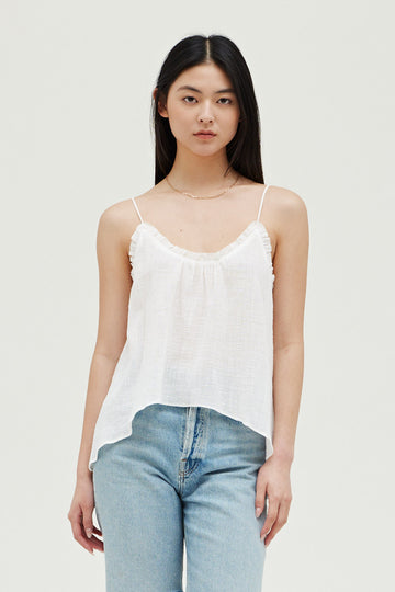 Gauze Ruffle Tank
