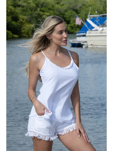 Cotton Tank W/Fringe