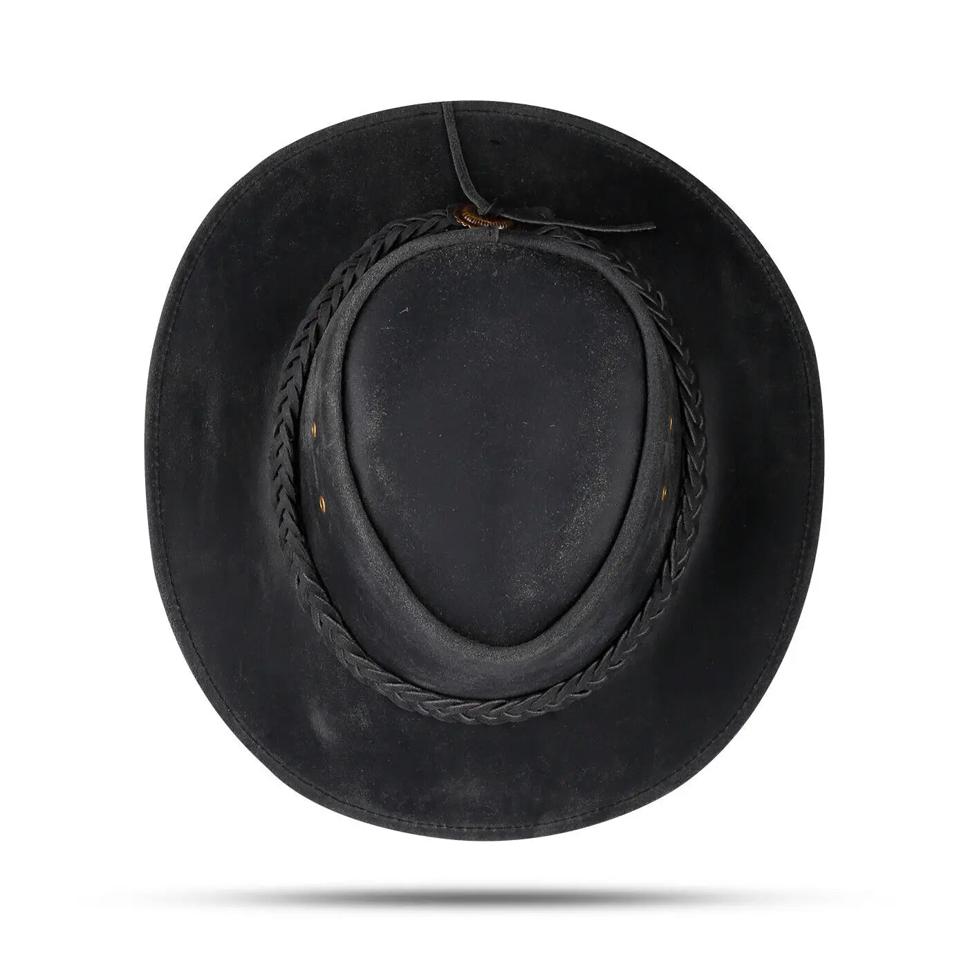 100% Leather Cowboy Hat W/ Braided Concho Detail