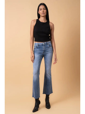 Vintage Wash Stretch Flare Denim