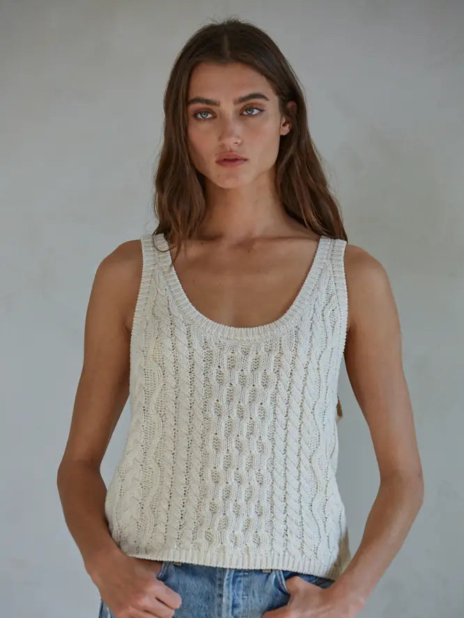 Cotton Cable Knit Tank