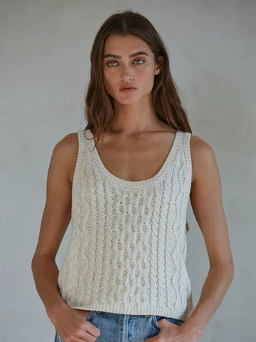 Cotton Cable Knit Tank