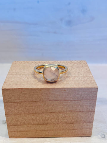 24kt Gold Vermeil Square Rose Ring