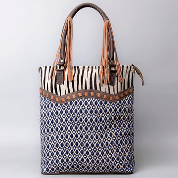 Canvas Zebra and Tapestry Tote