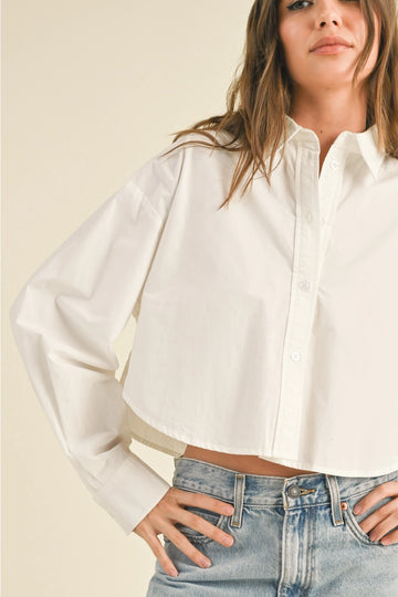 Cotton Poplin Cropped Shirt