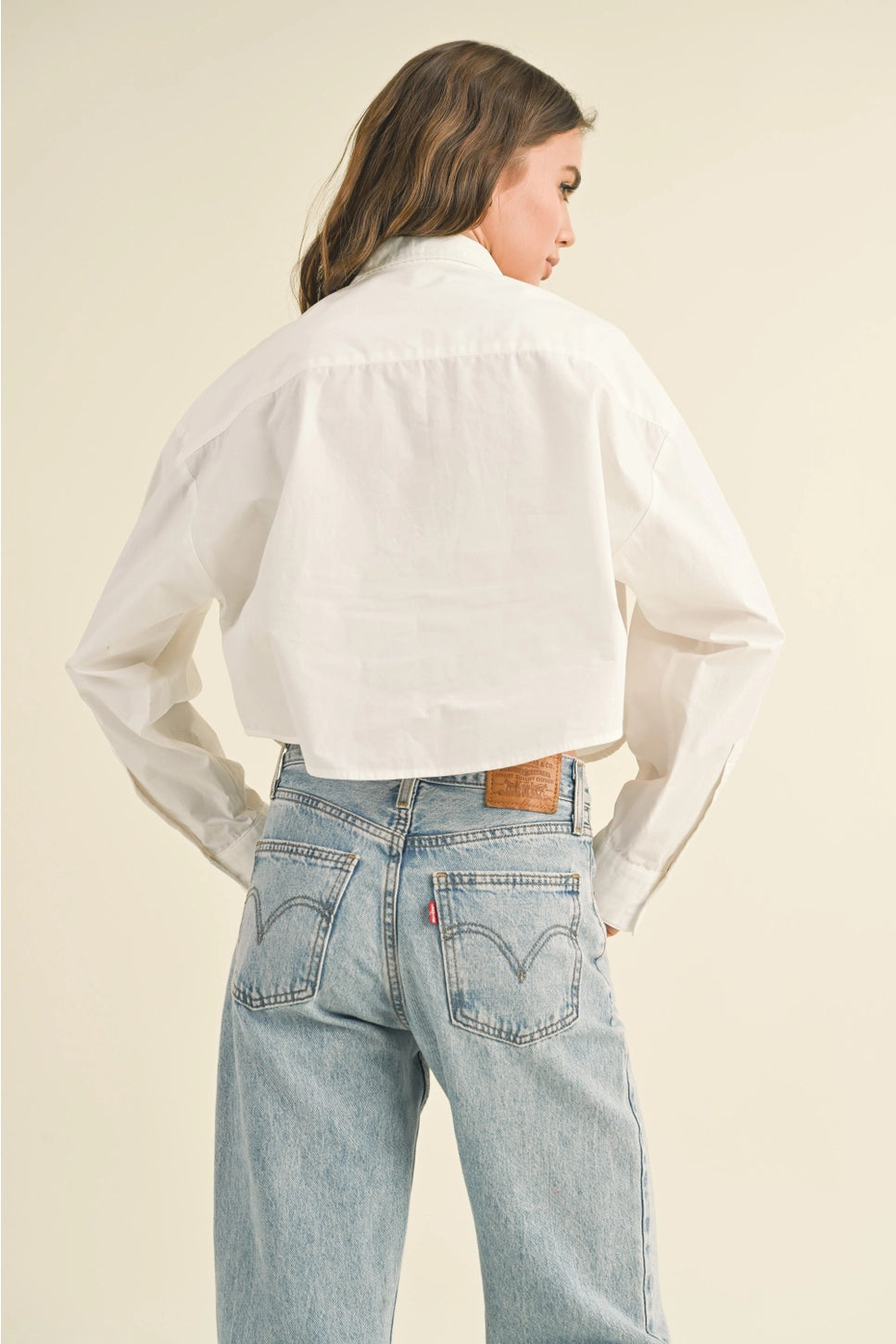 Cotton Poplin Cropped Shirt