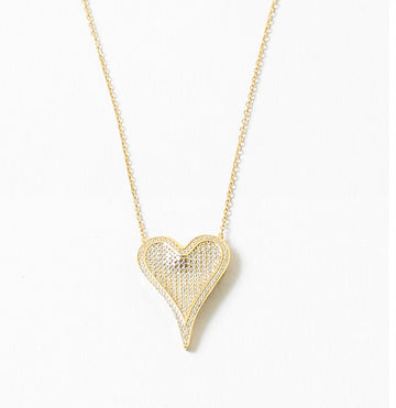 Large 14Kt  Plated /Sterling Silver Picasso Heart