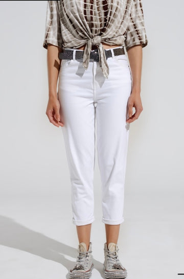 Relaxed Fit White Denim