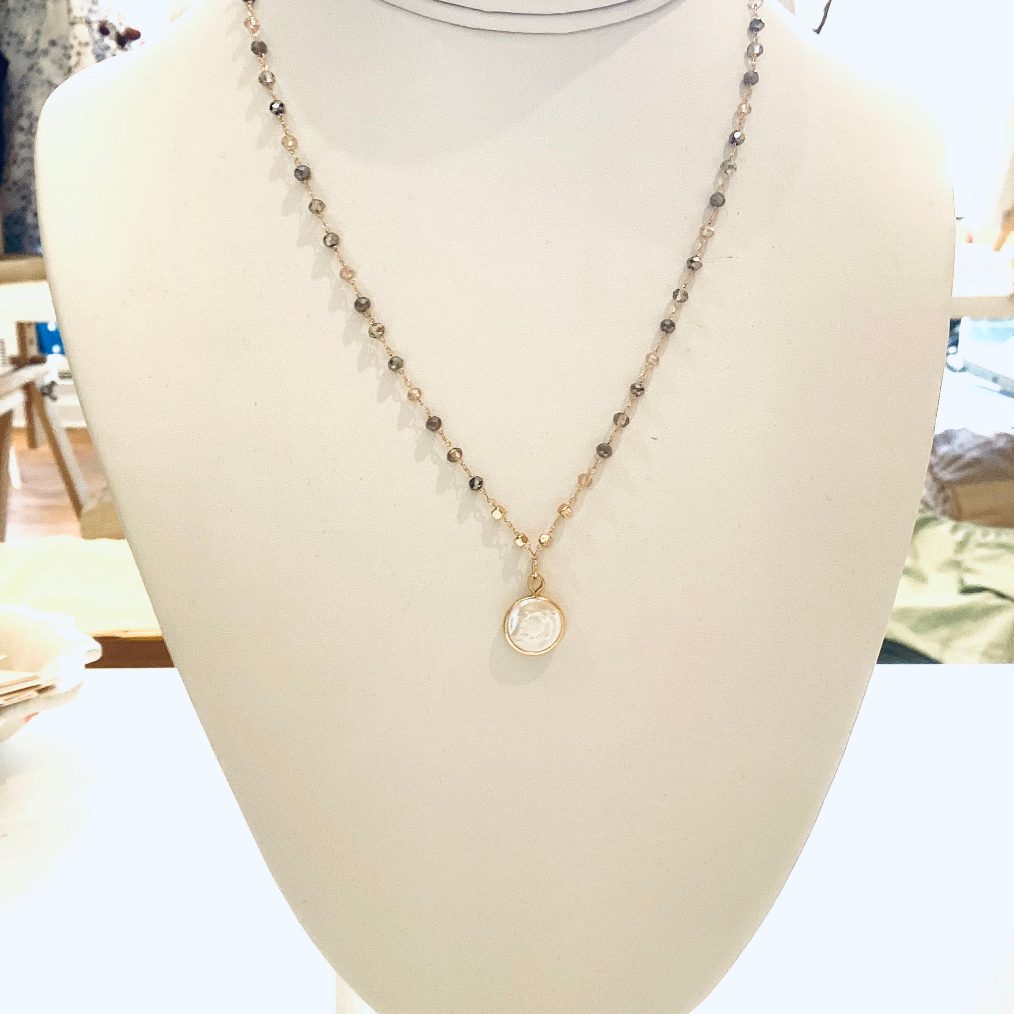 Mother Of Pearl Beaded Necklace