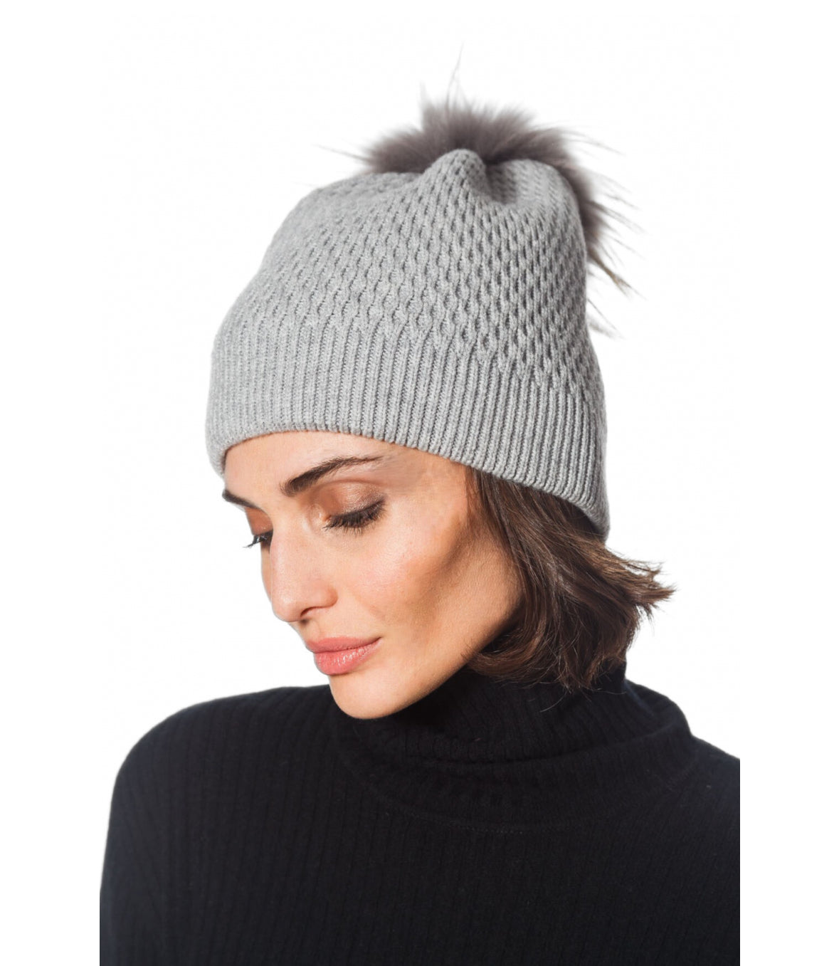 Waffle Angora W/ Fox Pom