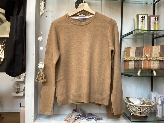 Classic Camel 100% Cashmere Crew