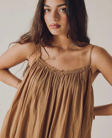 Cotton Frayed Maxi Dress