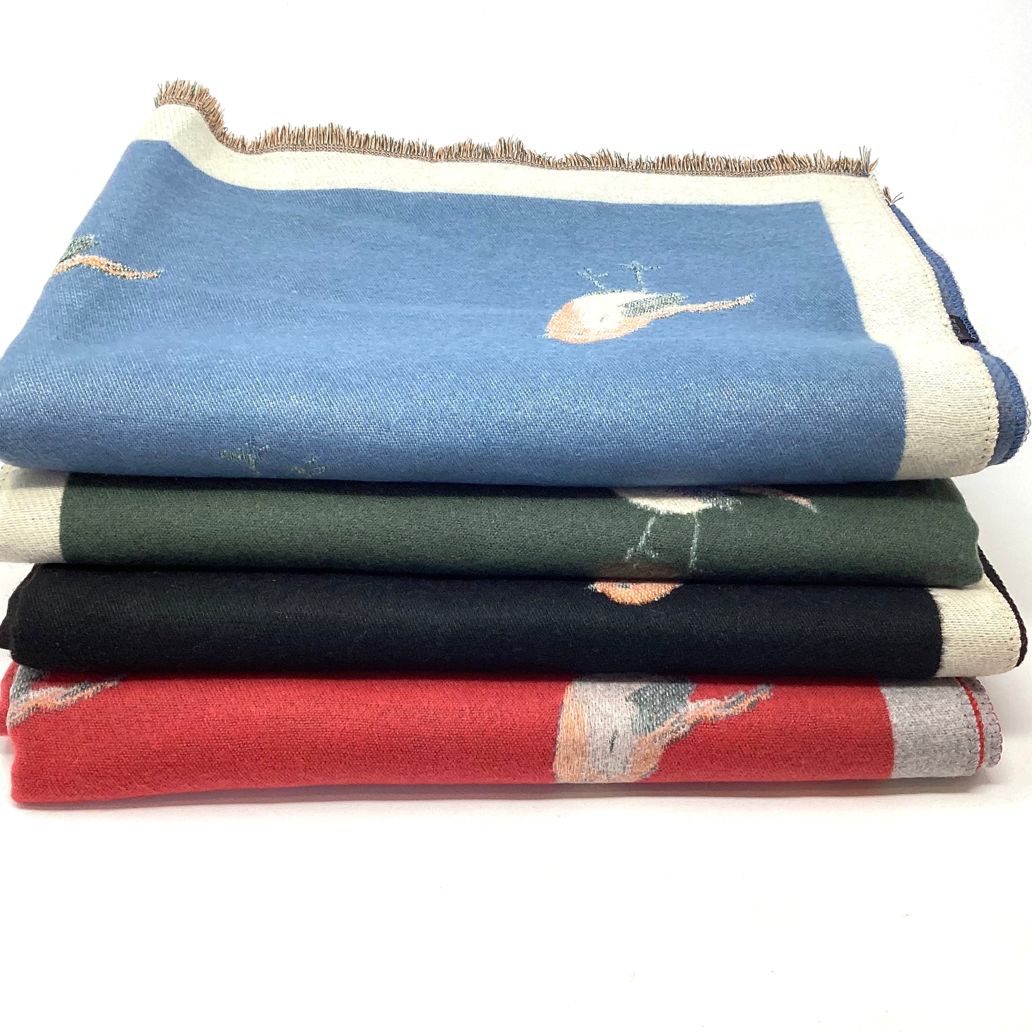 Bird Print  Cashmere/Viscose Scarf