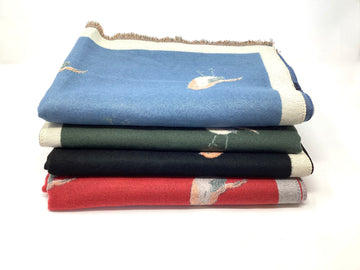 Bird Print  Cashmere/Viscose Scarf