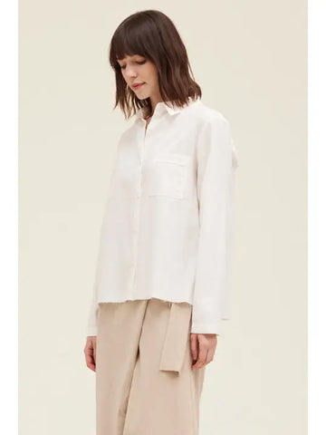 Raw edge hem shirt