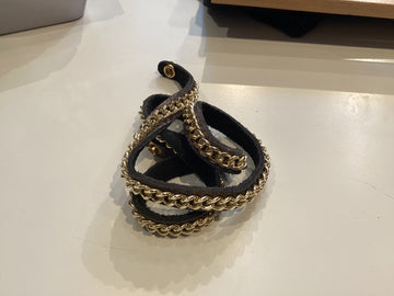 Suede & Gold Chain Wrap Bracelet