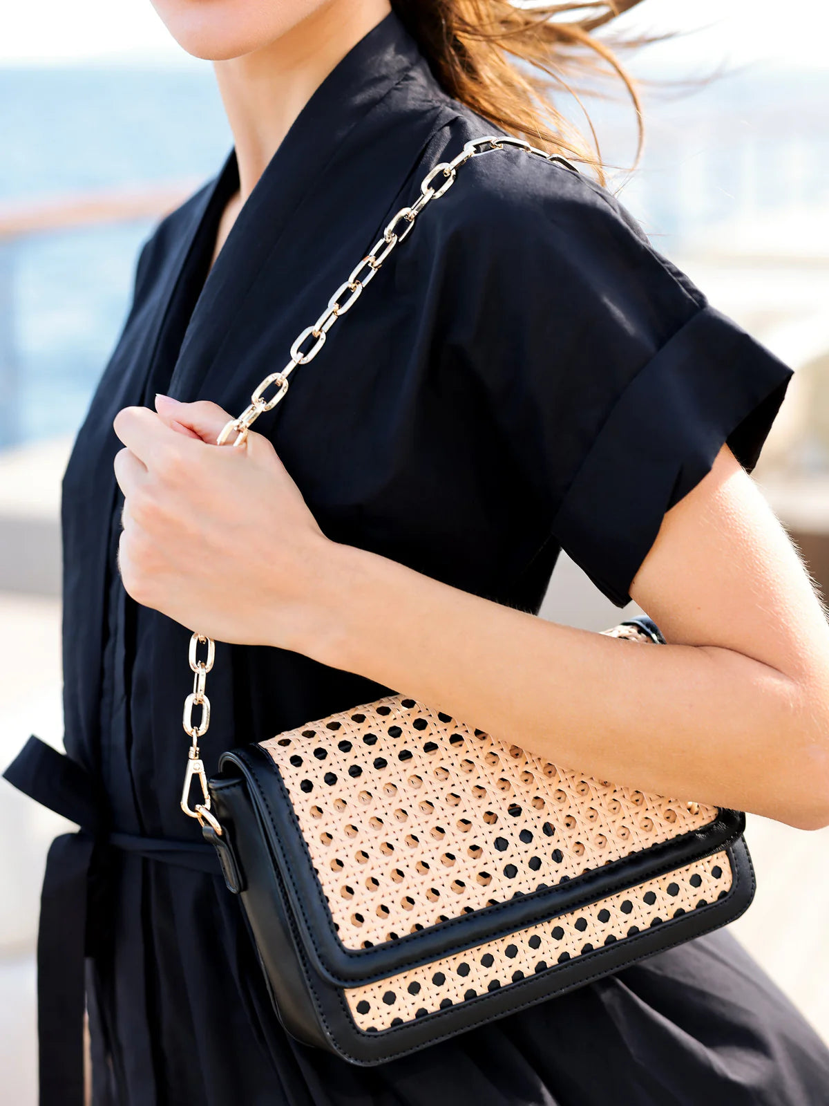 Woven Rattan Crossbody
