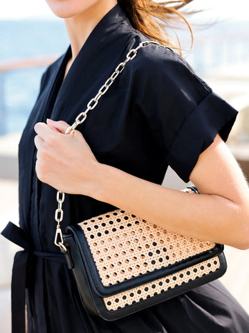 Woven Rattan Crossbody