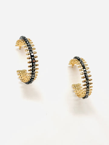 Black /Gold Zipper Hoop