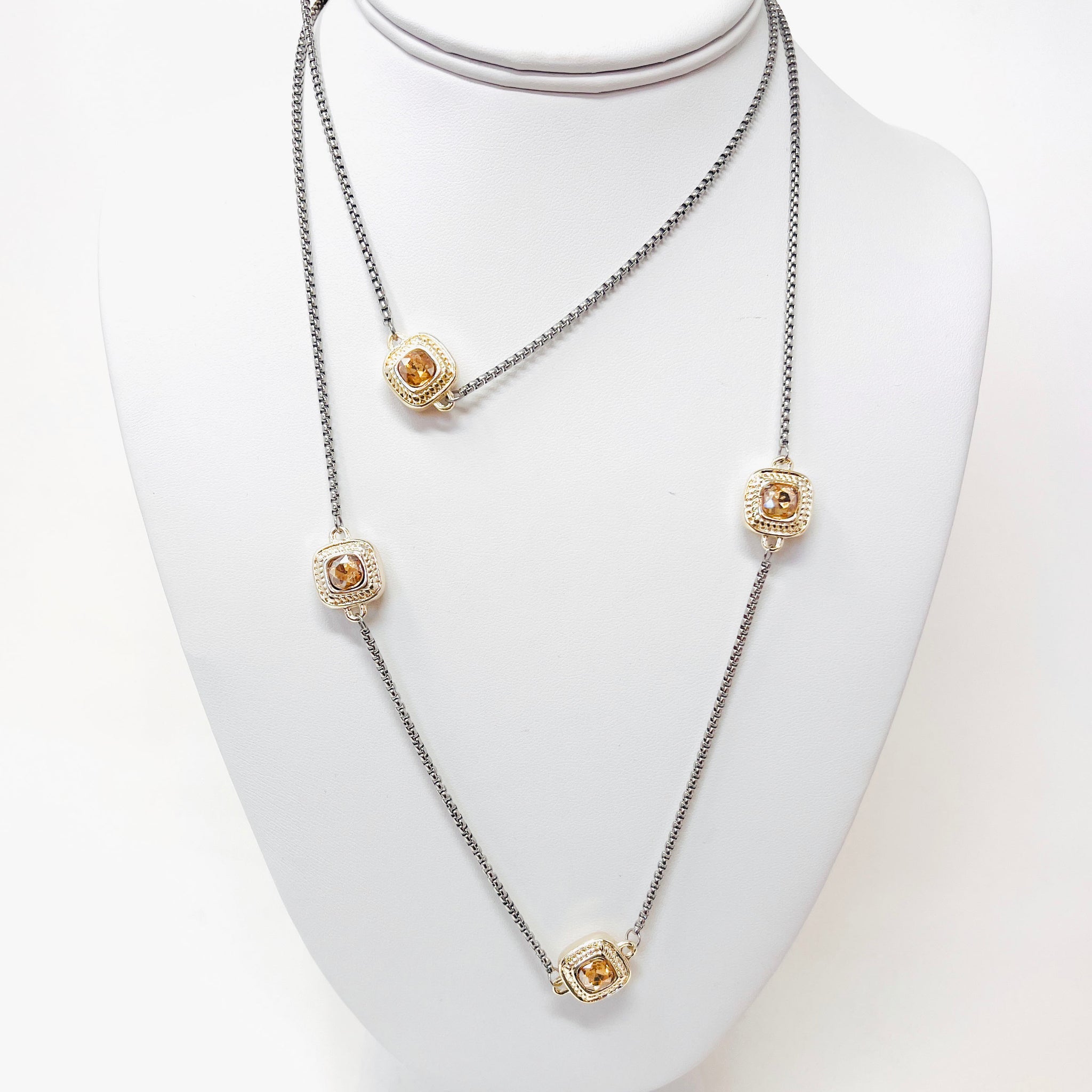 Multiple Crystal Pendant Necklace