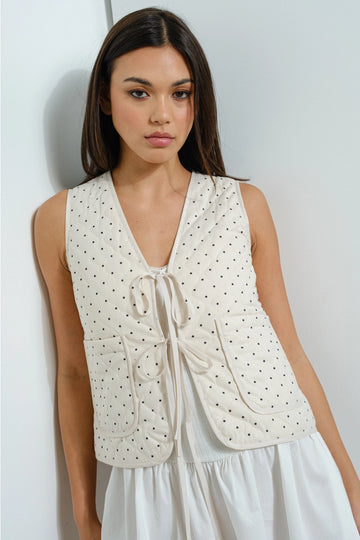 Polka Dot Quilted Vest