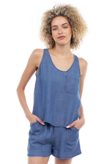 Denim Linen Tencel Tank