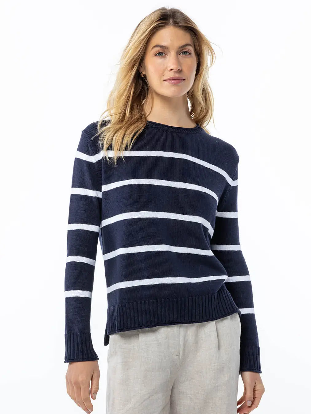 Stripe Supima Cotton Crew