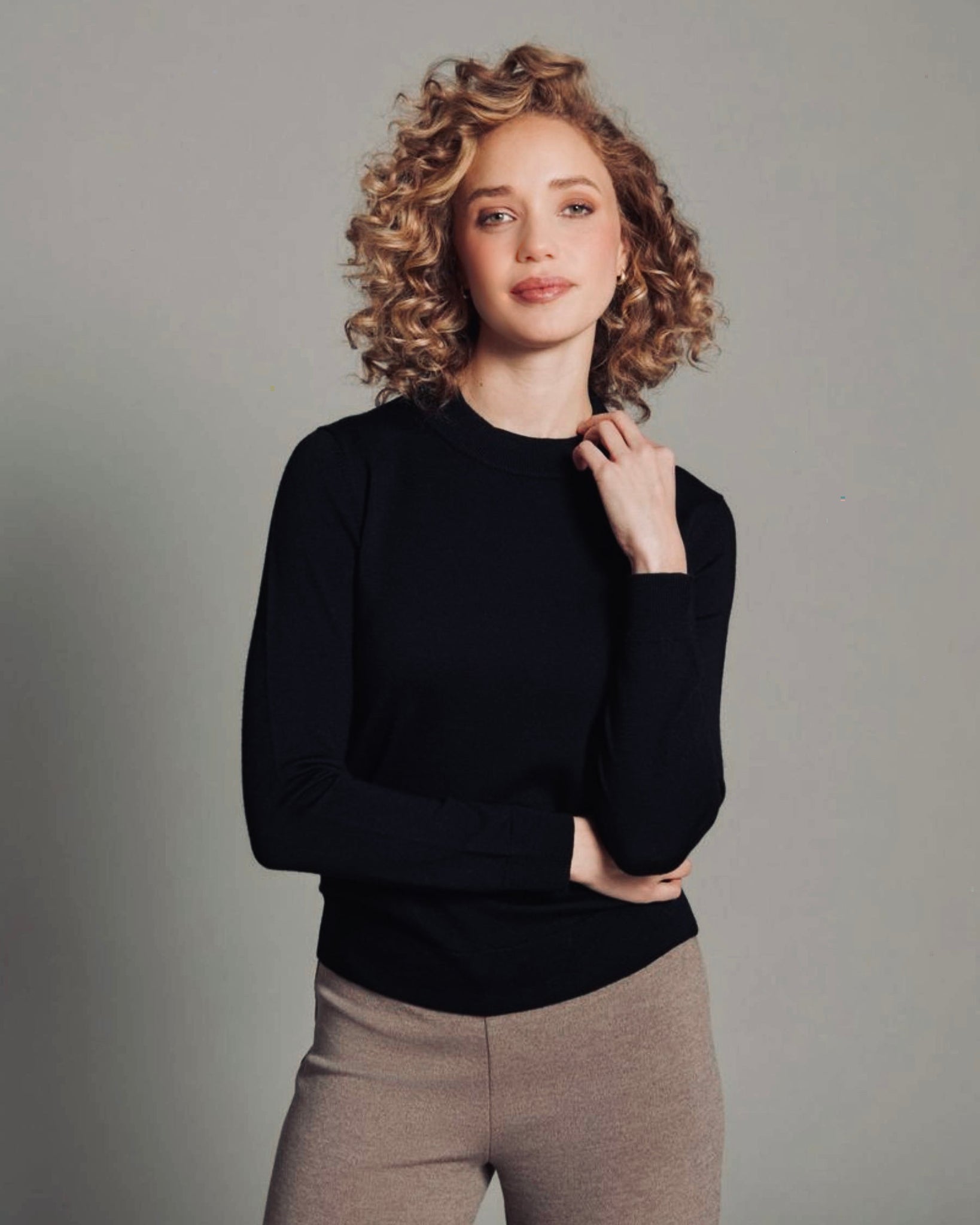 Merino L/S Mock Neck Sweater