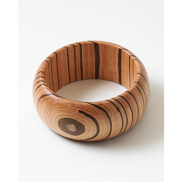 Small Natural Wood Spiral Grain Bangle