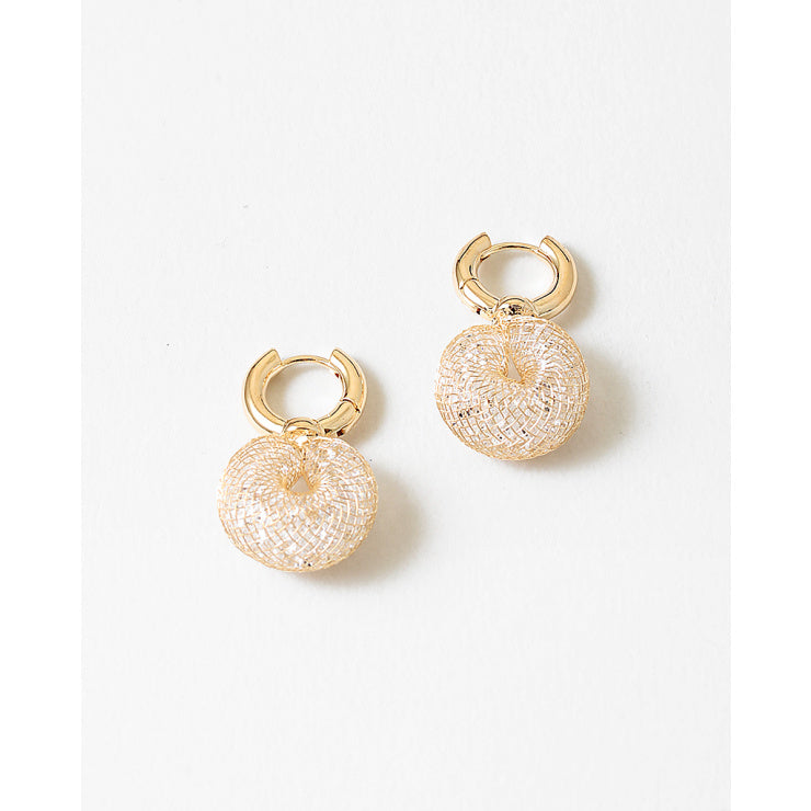 14Kt Plated Mesh Zirconia Drops