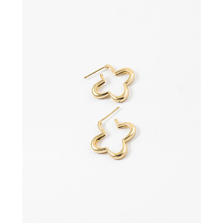 Cut Out Gold Clover Earrings
