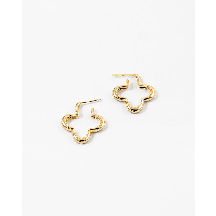Cut Out Gold Clover Earrings