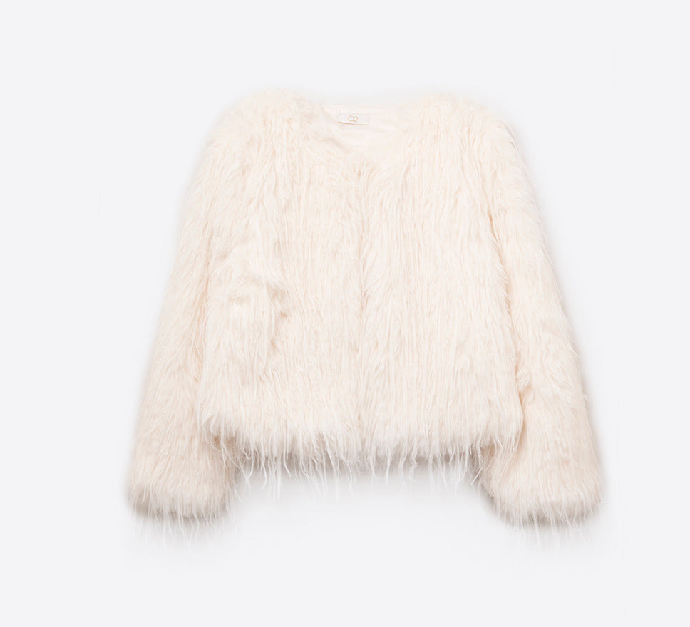 Cropped Faux Fur Jacket