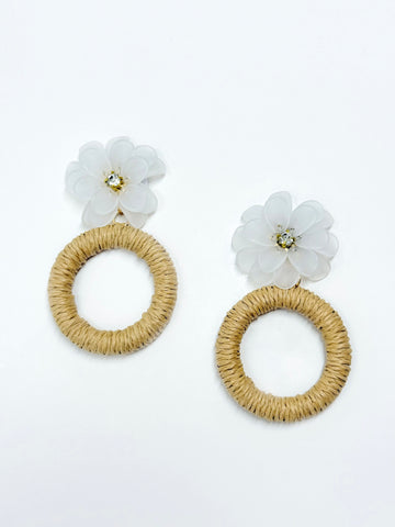 Enamel Floret Raffia Hoop