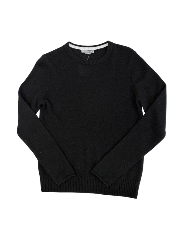 Classic 100% Cashmere Crew in Black