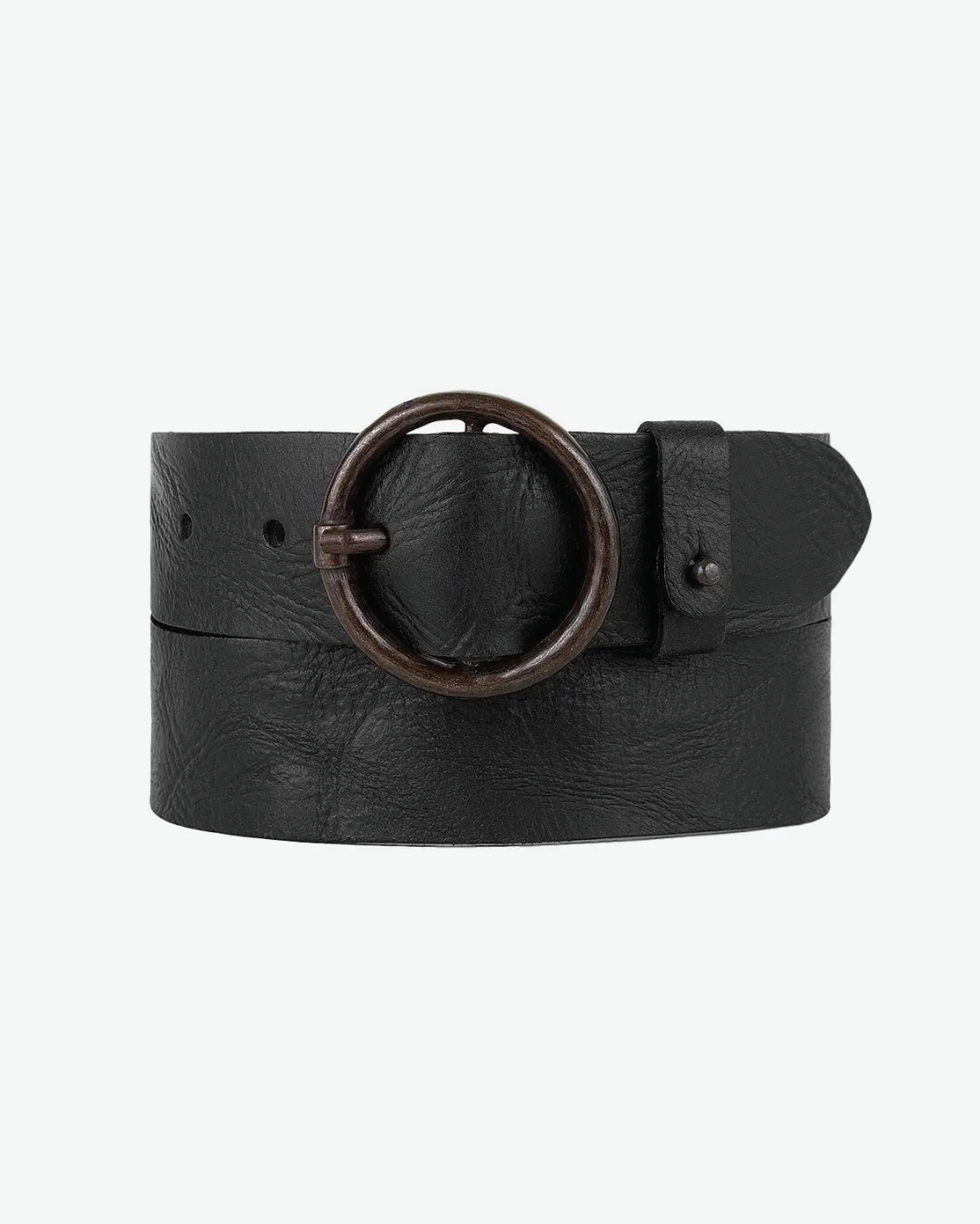 Distressed Leather Belt W/ Brass Buckle