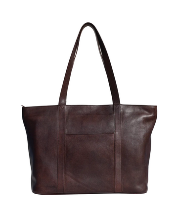 Espresso Leather Tote / W Outer Pocket