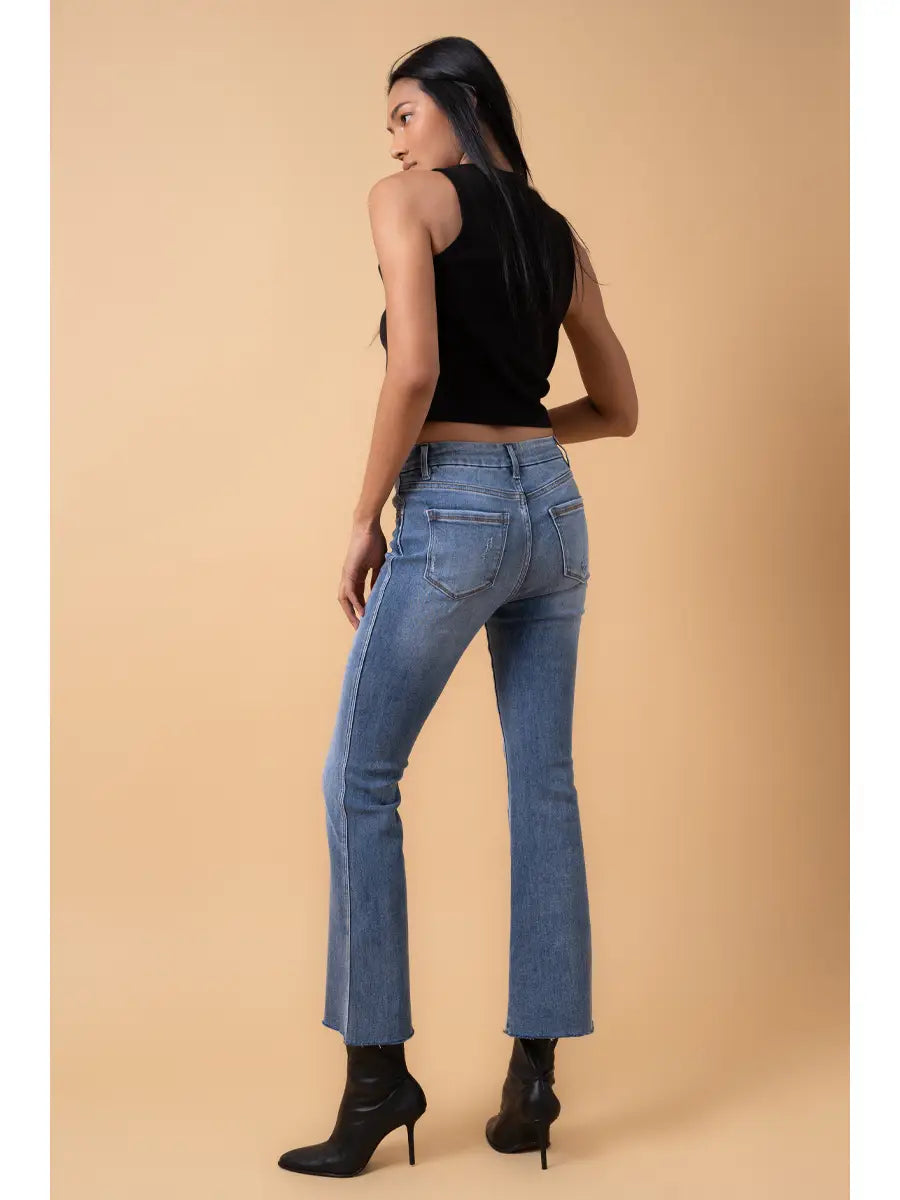 Vintage Wash Stretch Flare Denim