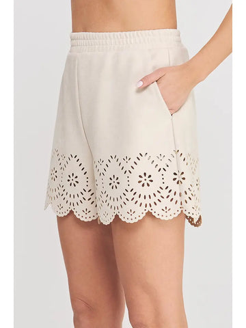 Ultra Suede Laser Cut Shorts